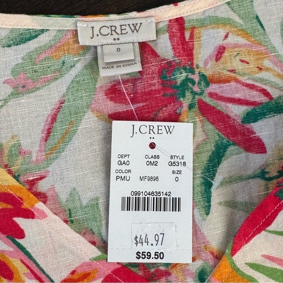 J. Crew Sleeveless Tropical Print Top - Picture 5 of 7